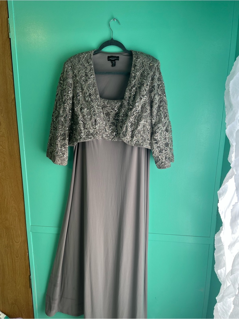 R&M Richards Sparkle Bolero Formal Gown